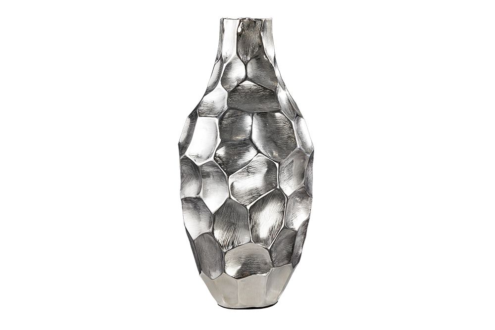 Elegante Vase ORGANIC ORIENT 45cm silber Hammerschlag Design