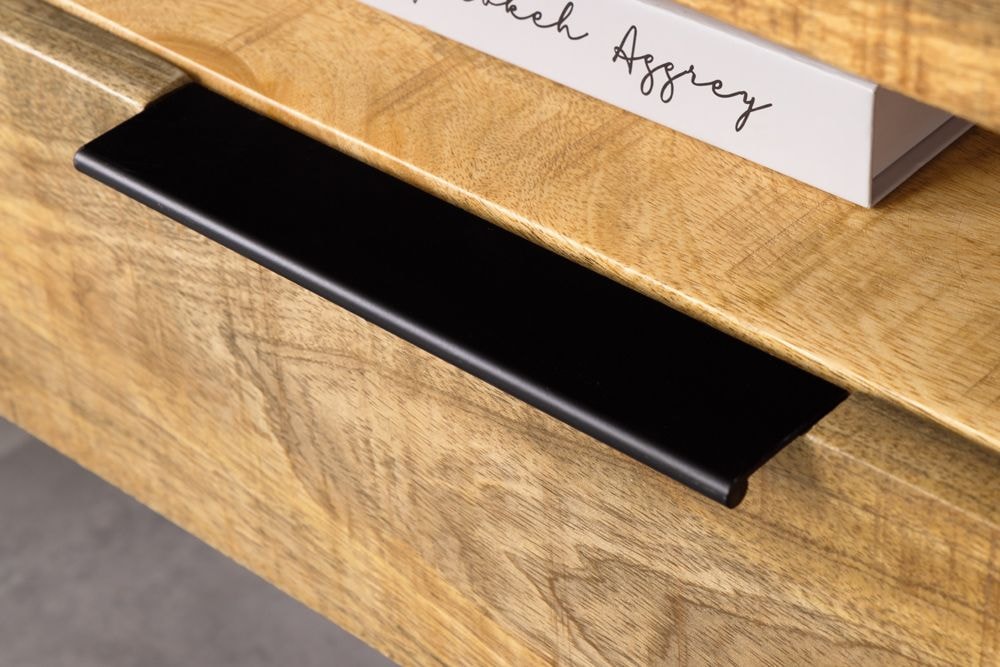 Hängendes TV-Board IRON CRAFT 160cm natur Mango Massivholz drei Schubladen Lowboard