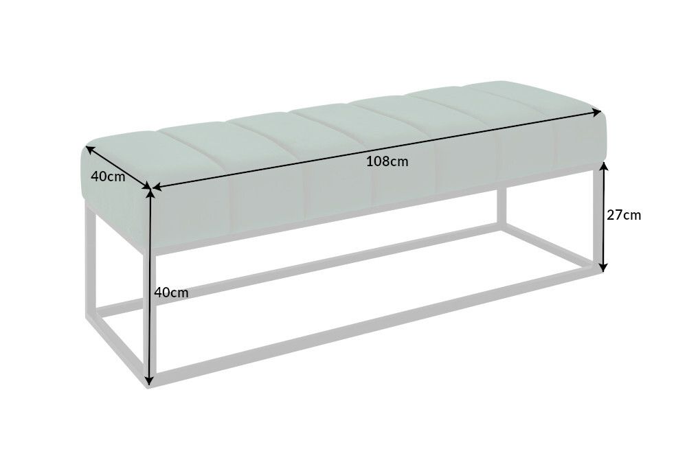 Elegante Sitzbank PETIT BEAUTÉ 110cm smaragdgrün Samt schwarzes Gestell