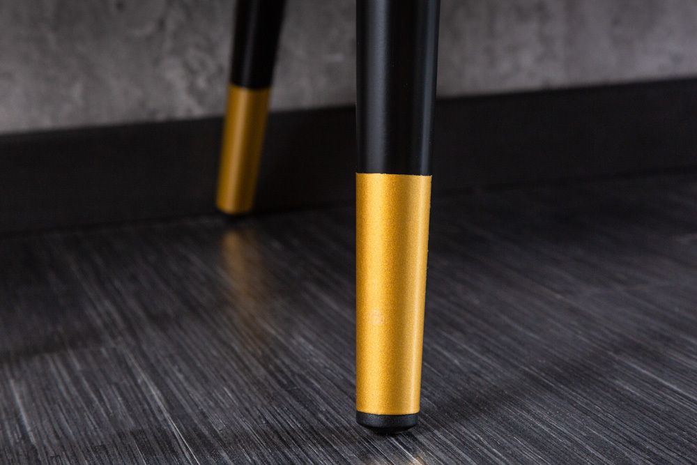 Design Bank PRÊT-À-PORTER türkis Samt florales Muster und goldene Fußkappen