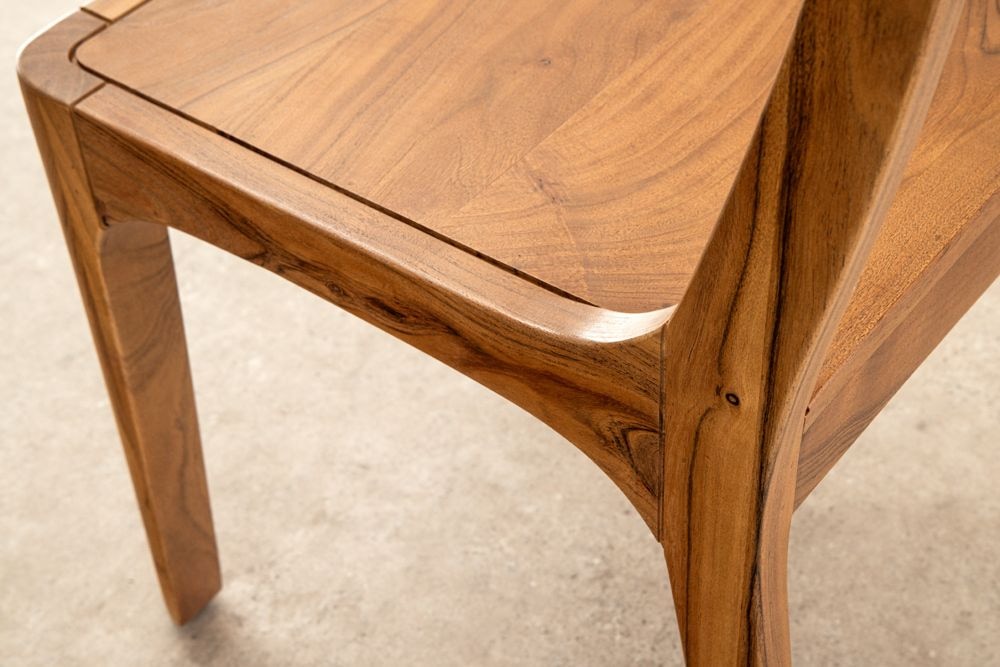 Massiver Stuhl ORGANIC braun Akazienholz honey finish handmade