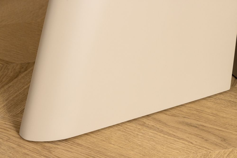 Runder Esstisch ORGANIKO 120cm cement greige mit skulpturalem Säulengestell