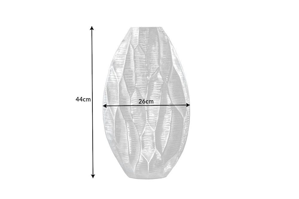 Elegante Vase ORGANIC ORIENT 44cm silber Hammerschlag Design