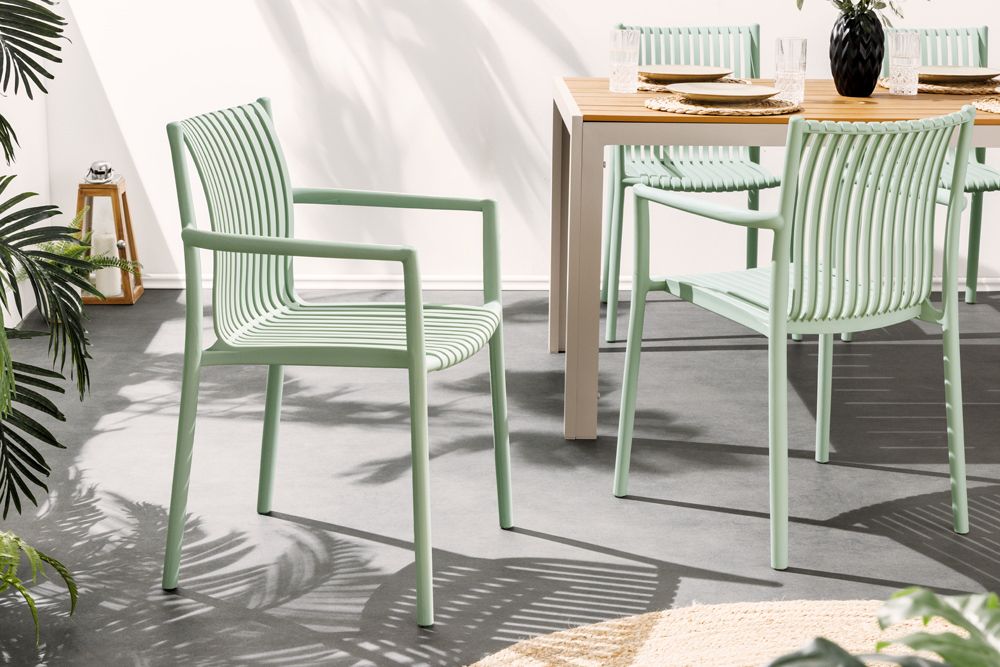 In- und Outdoor Stuhl STUDIO ITALIA salbei stapelbar wetterfest Gartenstuhl