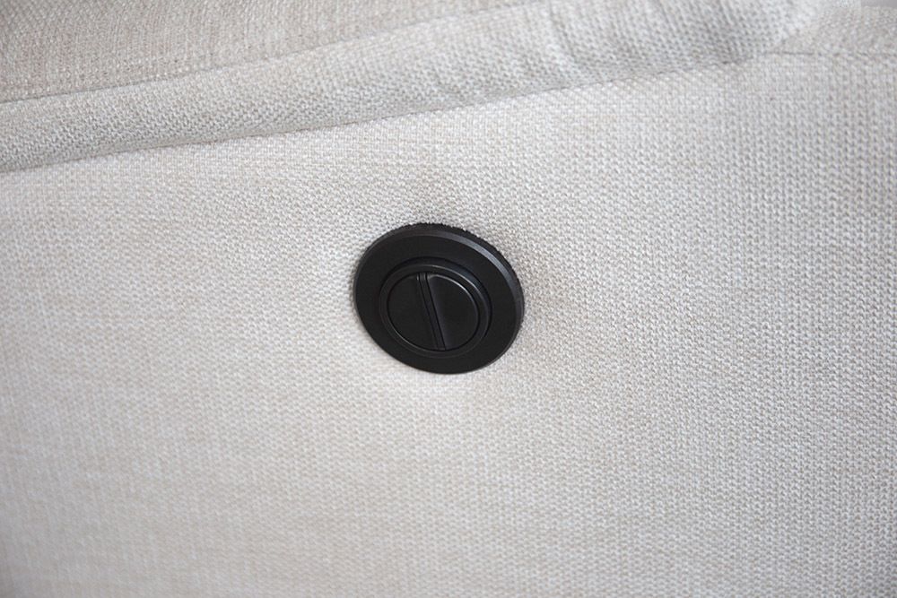 Exklusiver 1er Kinosessel HOLLYWOOD beige Strukturstoff elektrische Liegeposition