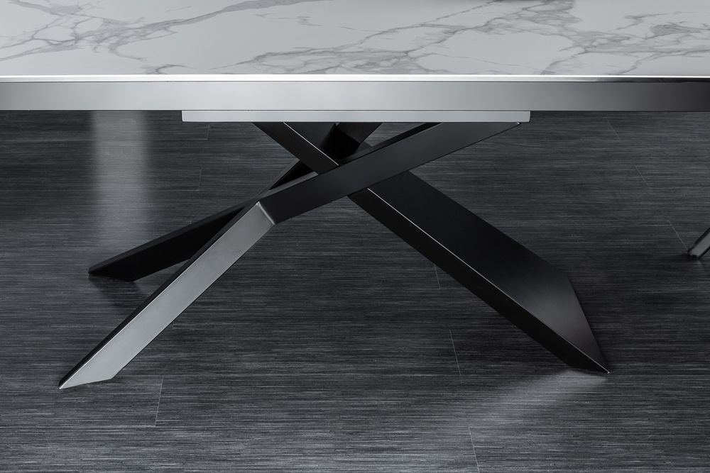 Ausziehbarer Esstisch EUPHORIA 180-220-260cm Marmor weiß Keramik made in Italy