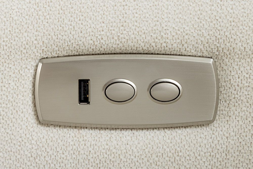 Elektrischer Kinosessel PRIORITY beige inkl. Kissen 360° drehbar mit USB-Anschluss