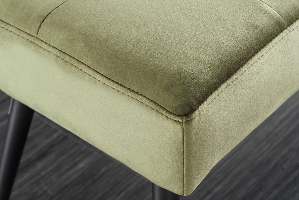 Design Sitzbank BOUTIQUE 100cm grün Samt schwarze Metallbeine
