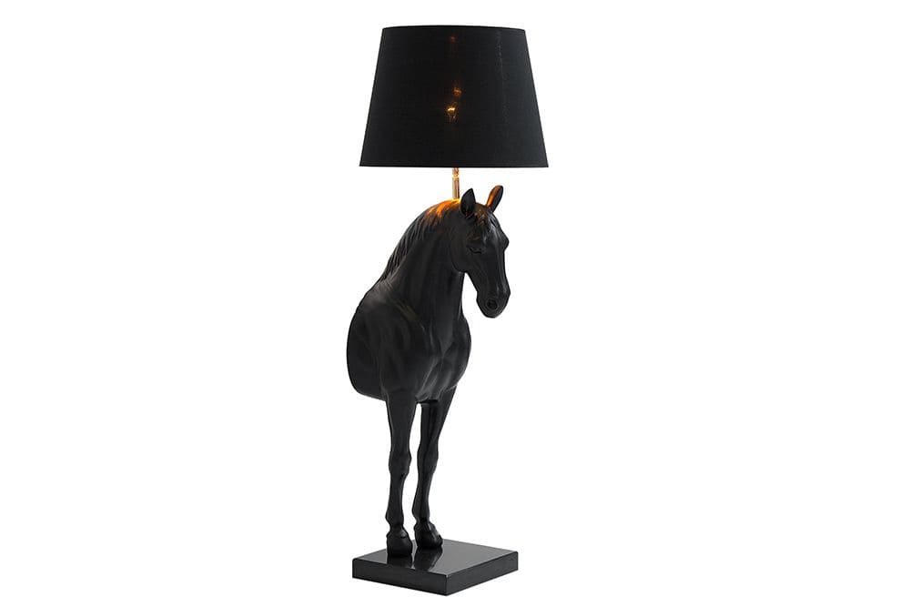 Extravagante Stehlampe BLACK BEAUTY 130cm Pferdefigur schwarz