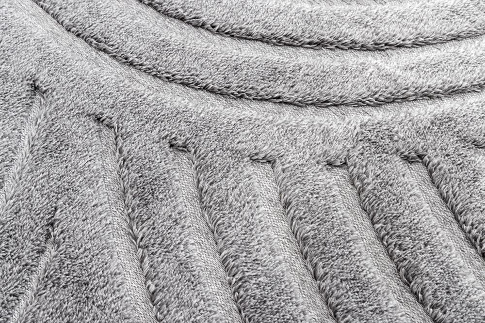 3D strukturierter Kurzflor Teppich ART DECO 230x160cm grau Hoch-Tief-Effekt