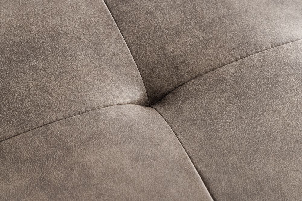Design Sitzbank BOUTIQUE 100cm antik taupe Microfaser schwarze Metallbeine Polsterbank