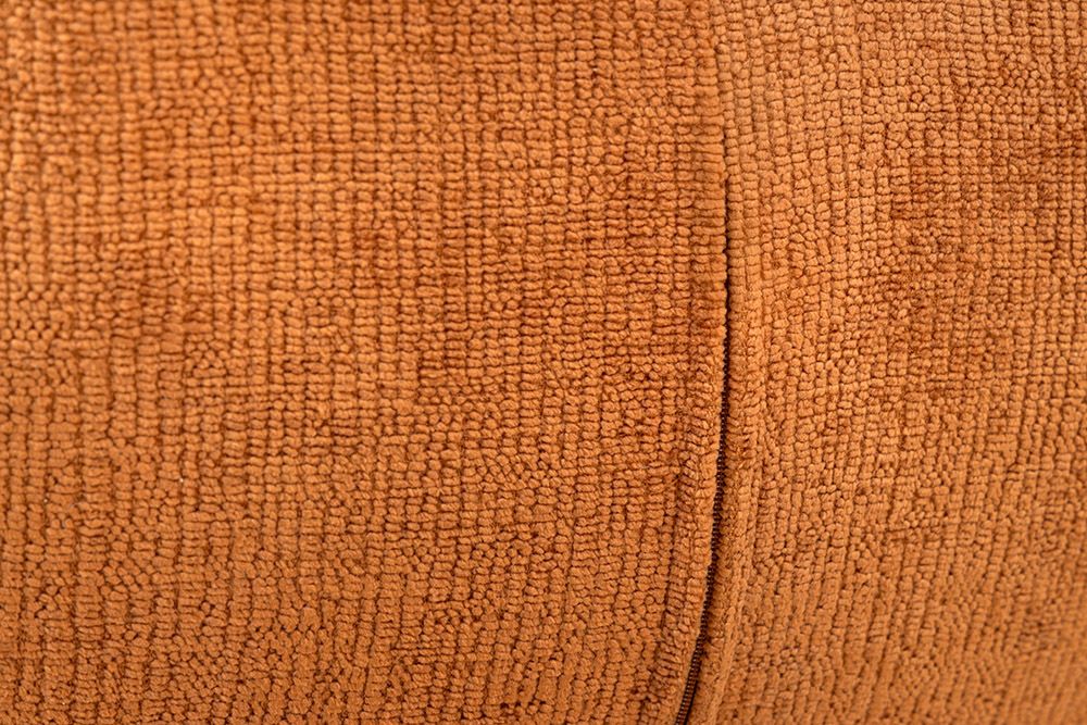 Drehbarer Retro Stuhl UNIQUE rost braun Chenille schwarze Metallbeine mit Armlehne