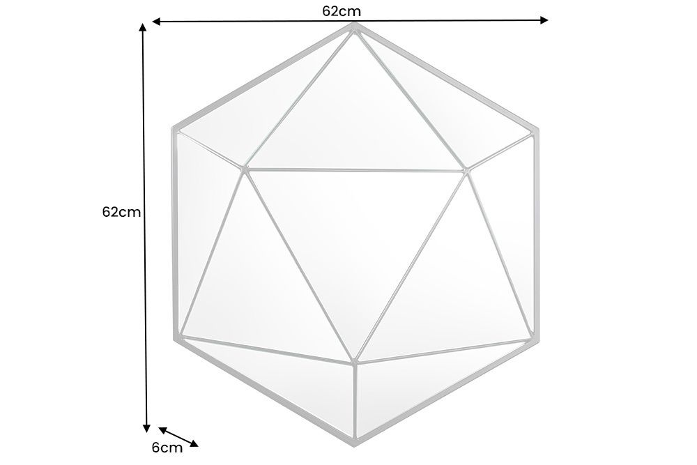 Design Spiegel DIAMOND 65cm schwarz Metall handmade