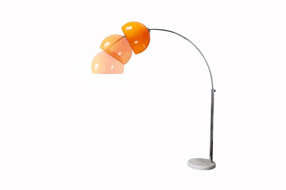 Ausziehbare Bogenlampe LOUNGE DEAL 175-205cm orange Marmorfuß Stehlampe