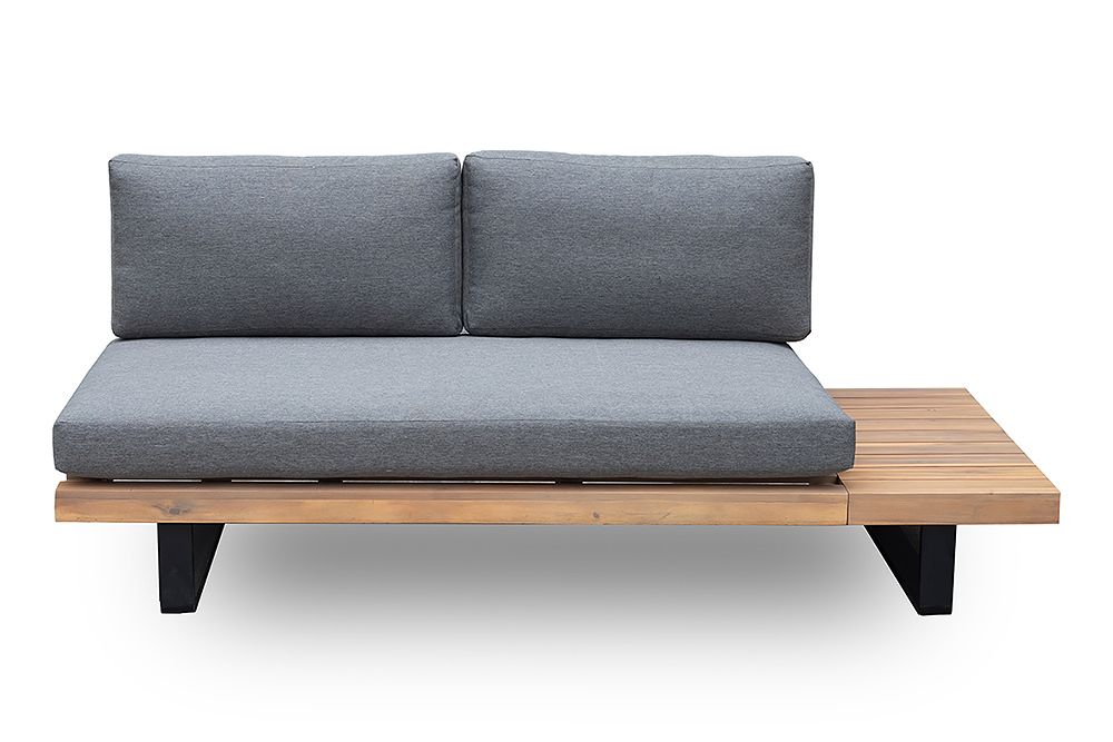 Wetterfestes Gartenlounge Set ST. BARTH 255cm grau natur Akazie Sitzecke inkl. Tisch und Kissen