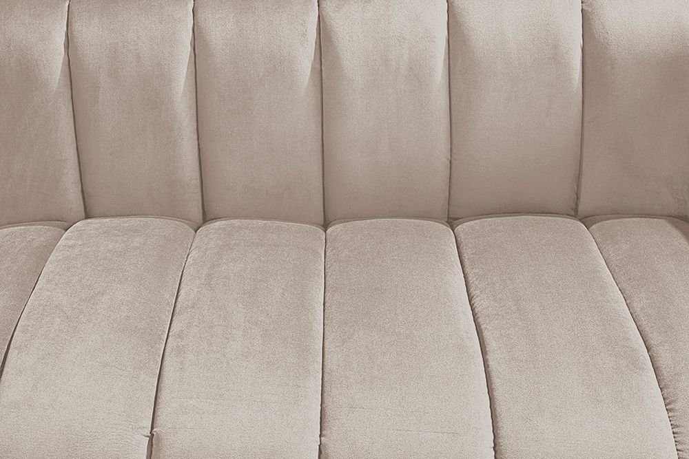 Design 2-Sitzer Sofa NOBLESSE 165cm champagner Samt schwarze Metallfüße Federkern