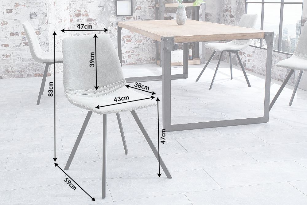 Retro Stuhl AMSTERDAM CHAIR stone grau Designklassiker