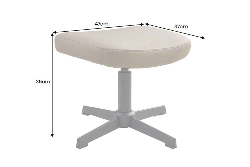 Design Hocker VOGUE 45cm taupe Kunstleder drehbar Metallbeine Fußhocker