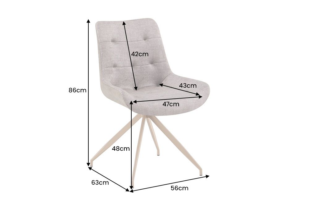Design Stuhl DIVANI champagner beige Samt Metallgestell