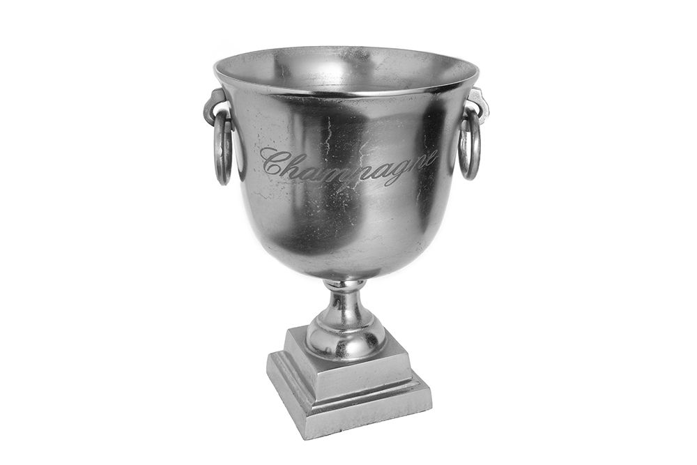 Eleganter Sektkühler CHAMPAGNE 40cm silber Flaschenkühler
