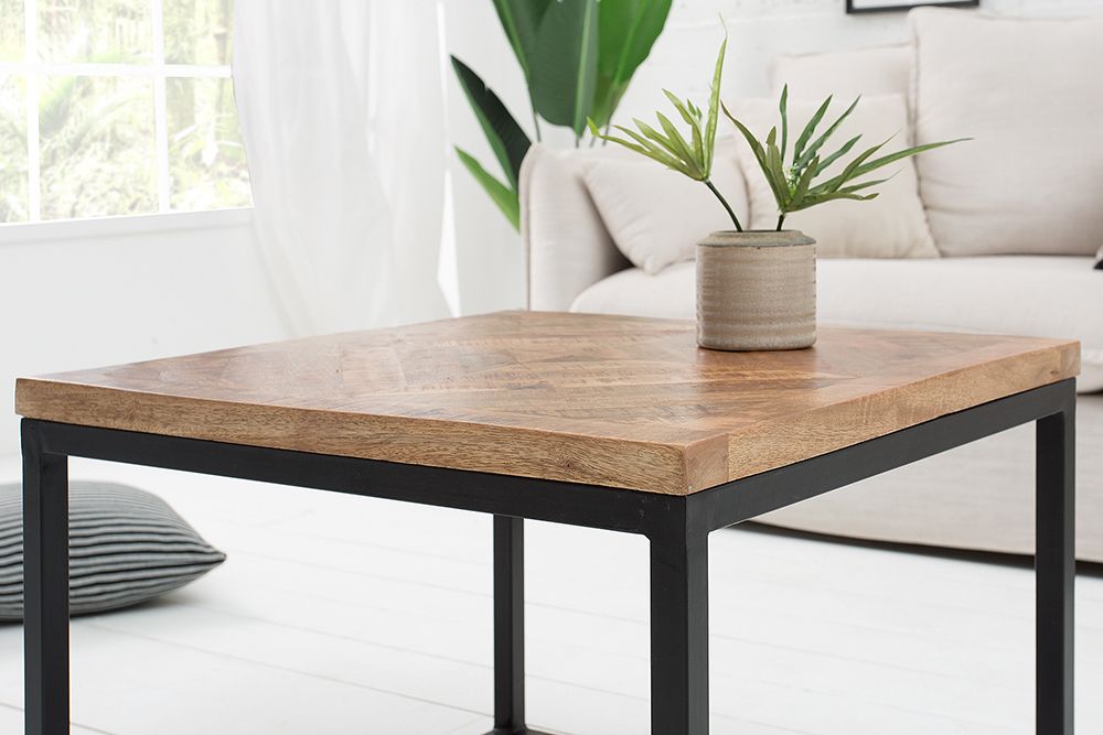 Massiver Beistelltisch INFINITY HOME 60cm Mangoholz Industrial Design
