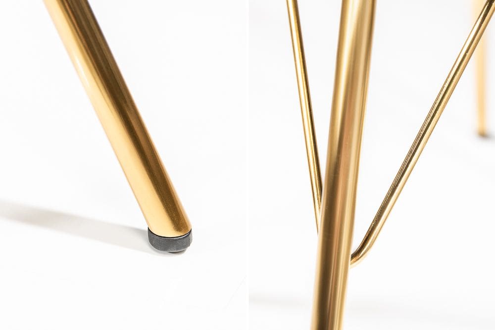 Design Stuhl SCANDINAVIA MEISTERSTÜCK weiß goldene Beine