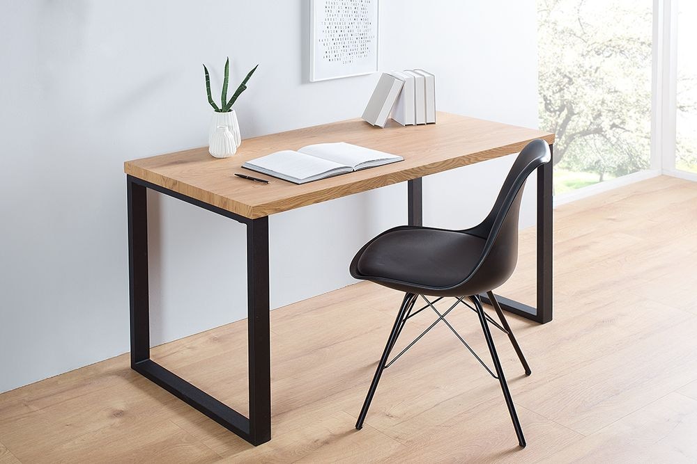 Design Schreibtisch OAK DESK 120cm Eiche Vintage Metallgestell schwarz