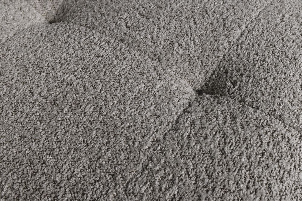 Moderner Hocker ROYAL 120cm grau Bouclé Federkern Sitzhocker Fußhocker