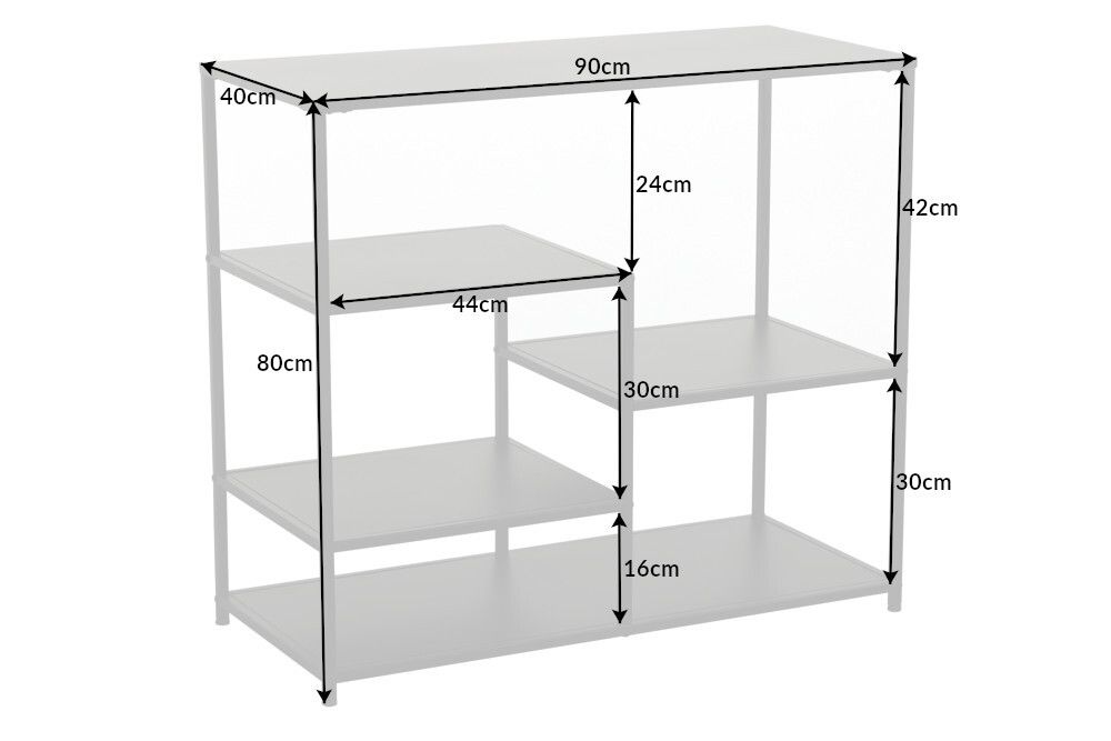 Industrial Regal DURA STEEL 90cm schwarz Metall Konsole