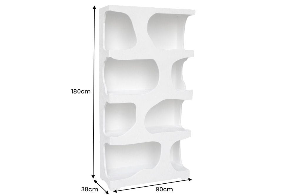Abstraktes Regal ART AMBIENTE 180cm weiß Beton strukturiert Standregal