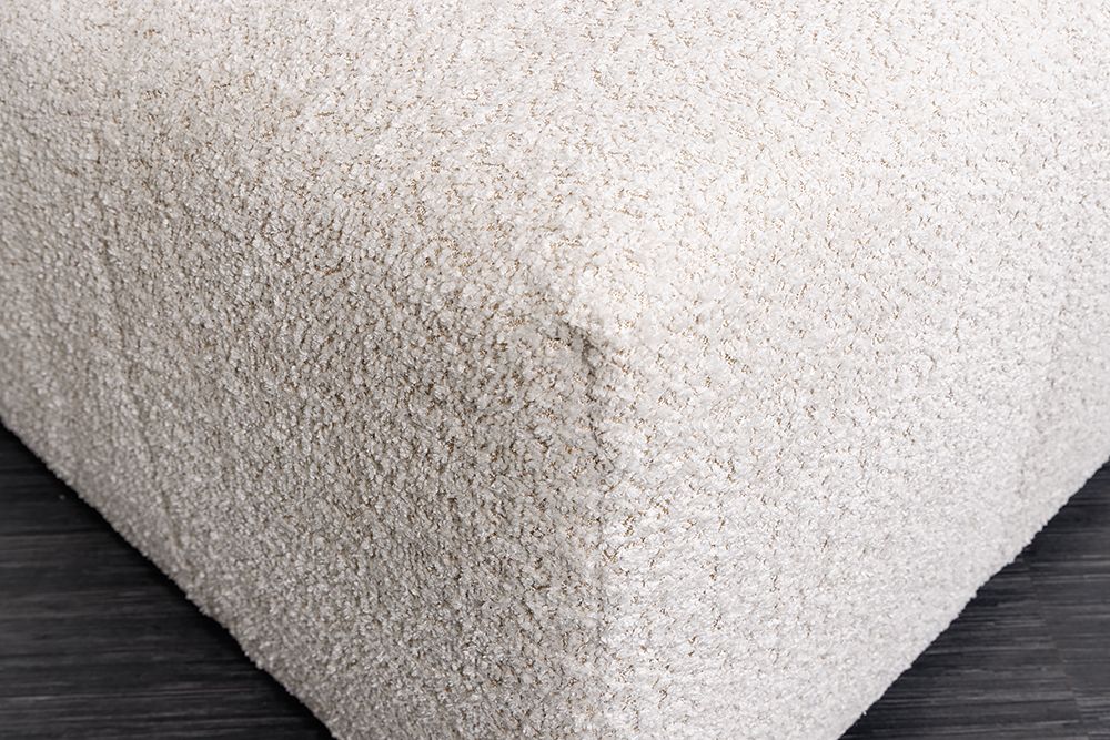 Moderner Hocker ROYAL 120cm champagner beige Bouclé Federkern Sitzhocker