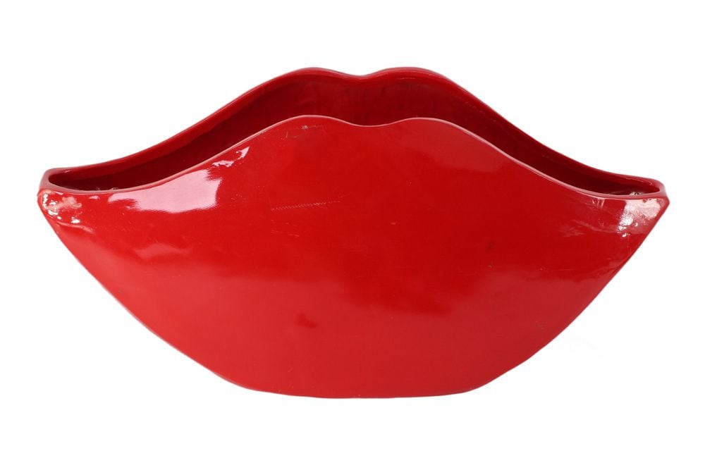 Extravagante Deko-Vase LIP 60cm rot handmade Hochglanz