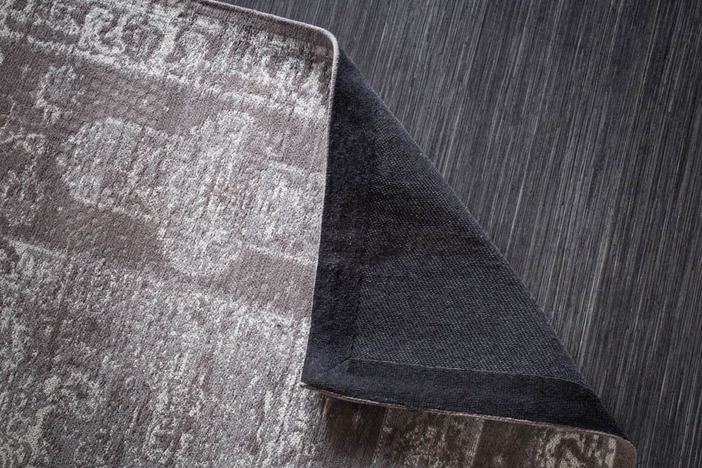 Orientalischer Baumwoll-Teppich PURE UNIQUE XXL 350x240cm antik-hellgrau geometrische Muster