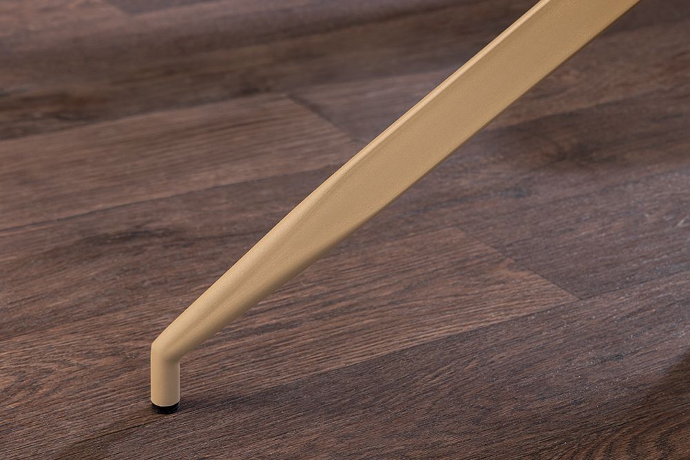 Design Stuhl DIVANI taupe Samt beiges Metallgestell