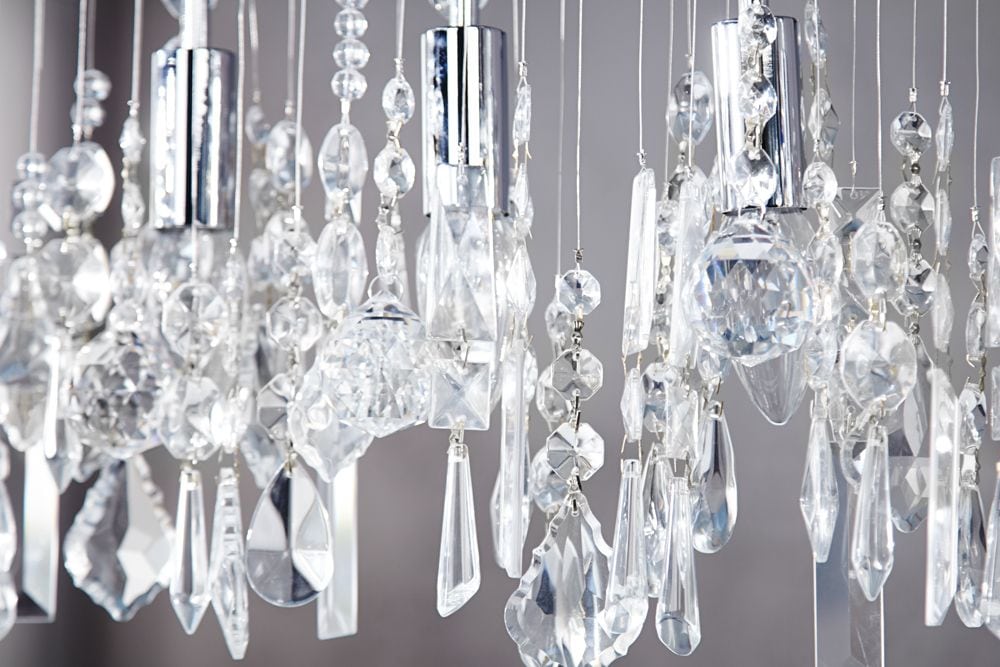 Extravagante Hängelampe DIAMONDS XL 120cm Kristall Lampe mit 9 Leuchten