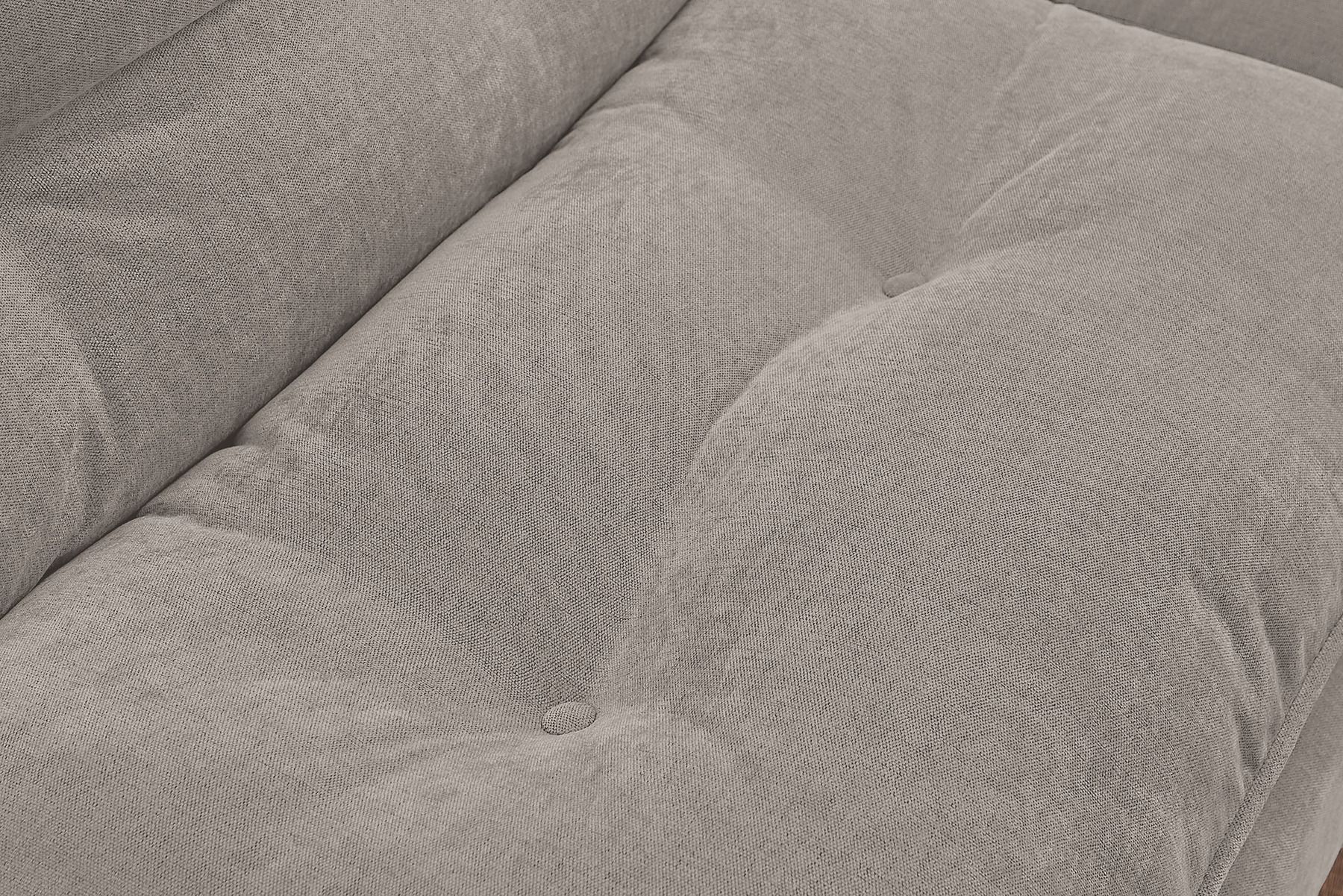 Modernes Schlafsofa COCOONING 190cm beige Chenillestoff 3-Sitzer Couch