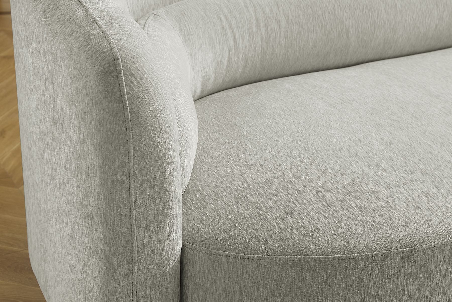 Design Sofa GATSBY 230cm greige Chenille Federkern 3-Sitzer Couch Rundum-Bezug