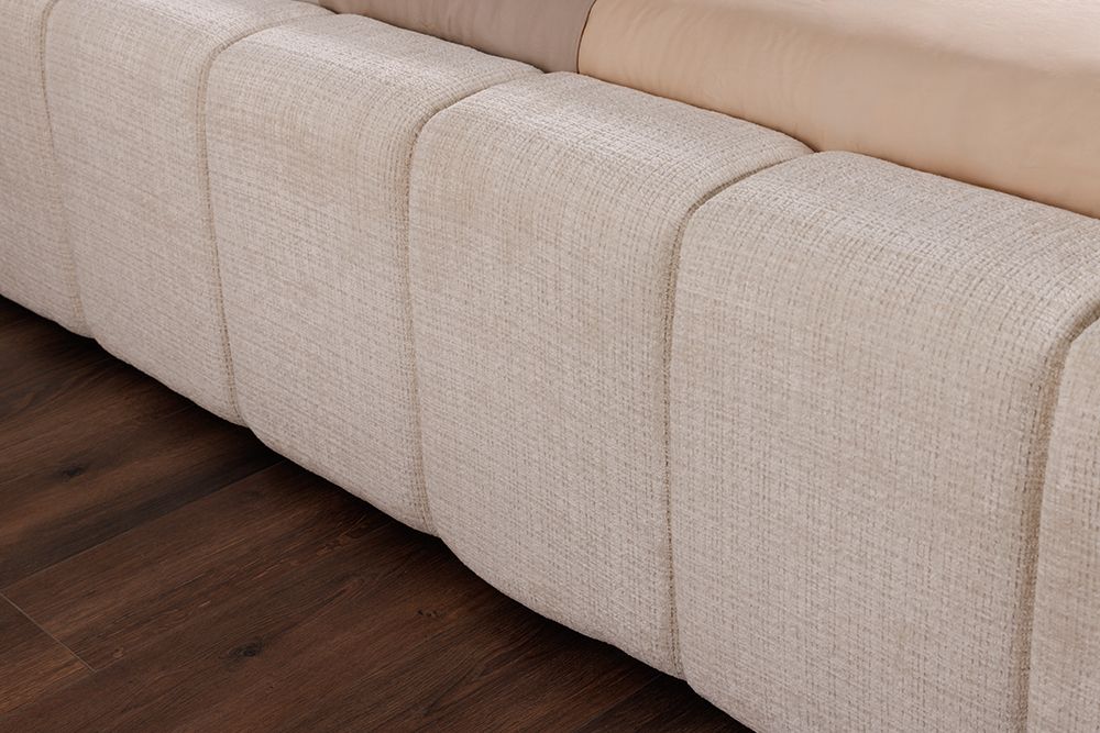 Boxbett SAVOY 180x200cm weiß Chenille Cremona mit Lattenrost und Stauraum