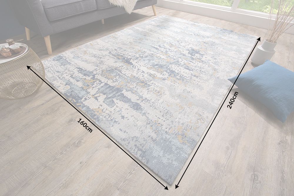 Design Teppich ABSTRAKT 240x160cm blau Baumwolle