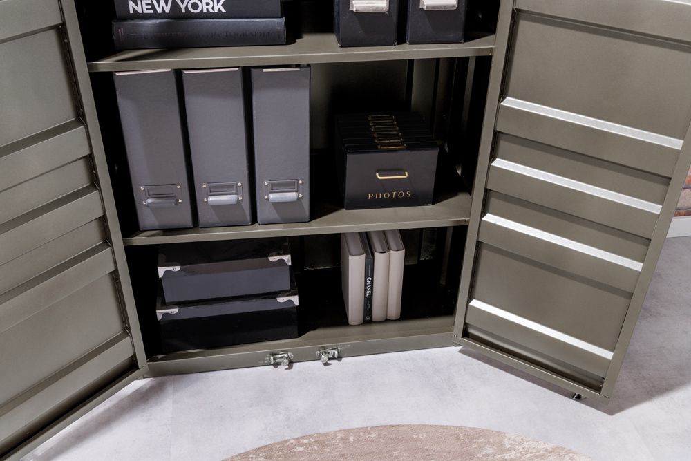 Container-Schrank GLOBETROTTER 140cm anthrazit Metall Aktenschrank Highboard
