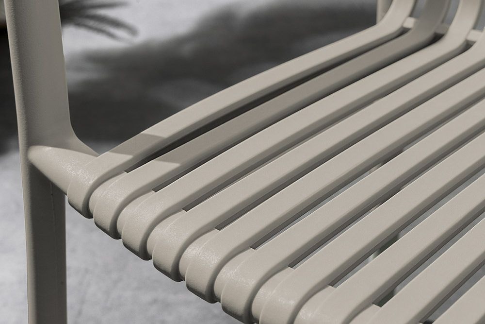 In- und Outdoor Stuhl STUDIO ITALIA greige stapelbar wetterfest Gartenstuhl