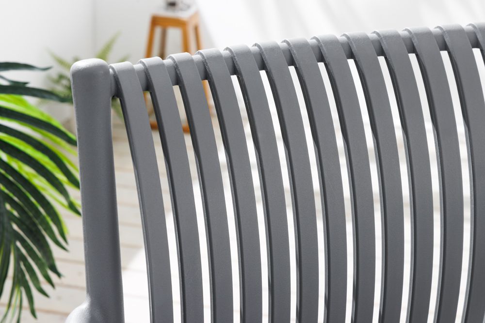 In- und Outdoor Stuhl STUDIO ITALIA anthrazit stapelbar wetterfest Gartenstuhl