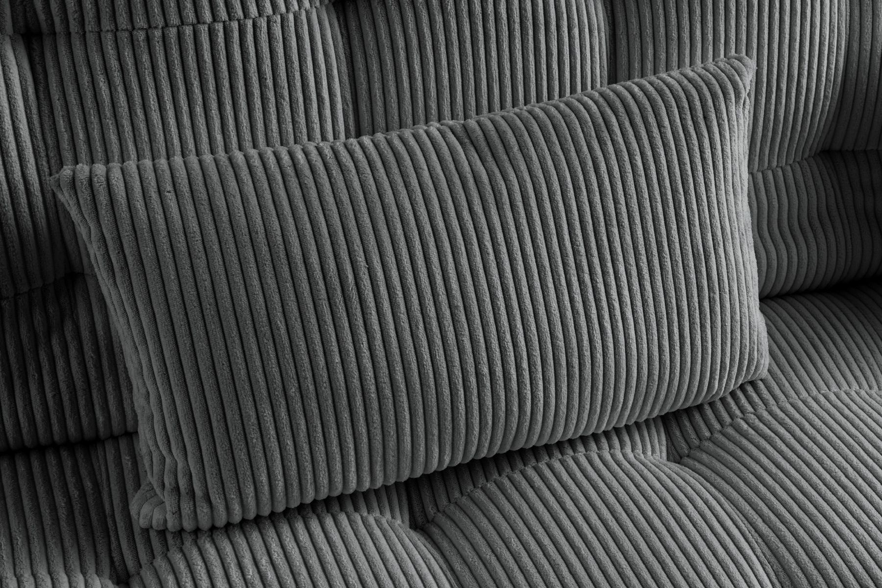 Modernes Schlafsofa JAZZ 190cm grau Cord 3-Sitzer Couch