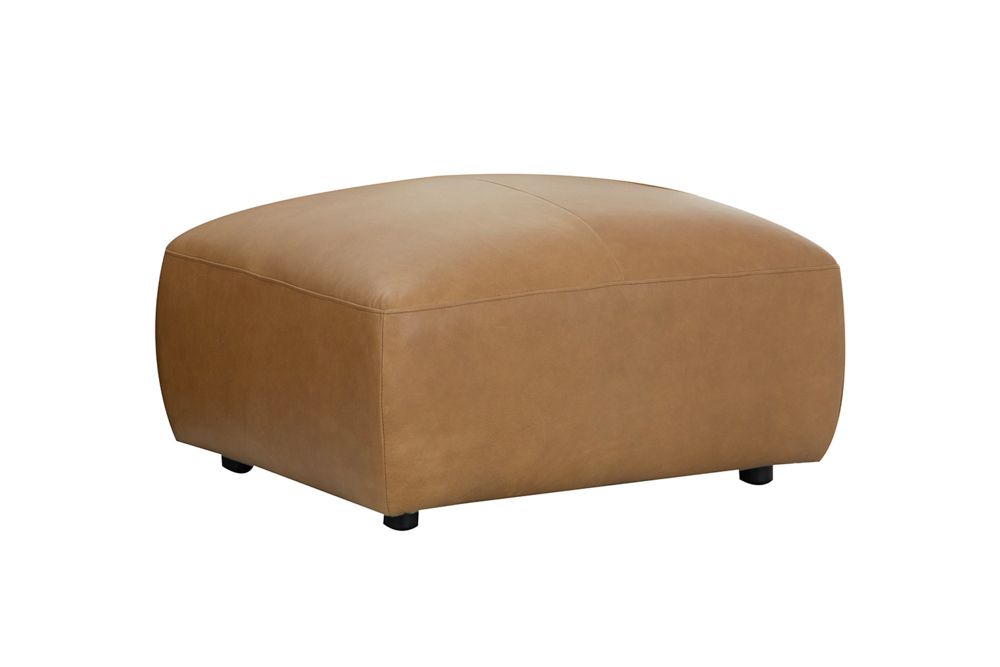 Echtleder Hocker BIG GEORGE 95cm cognac Nosagfederung Taschenfederkern