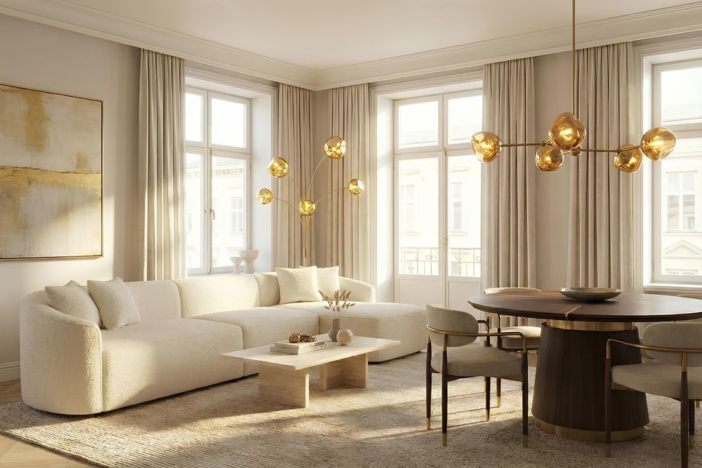 Design Stehlampe LIQUID DIAMOND 200cm gold fünf Glasschirme mit Marmorfuß