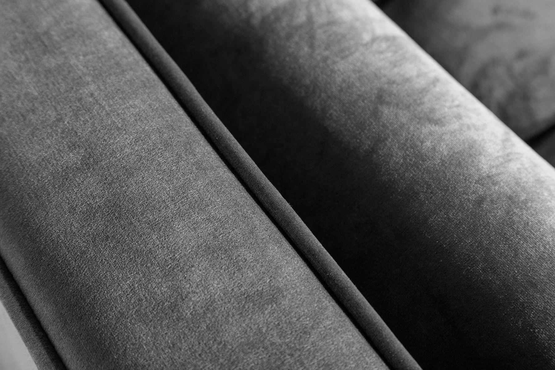 Design 3-Sitzer Sofa COZY VELVET 220cm grau Samt Federkern Lounge
