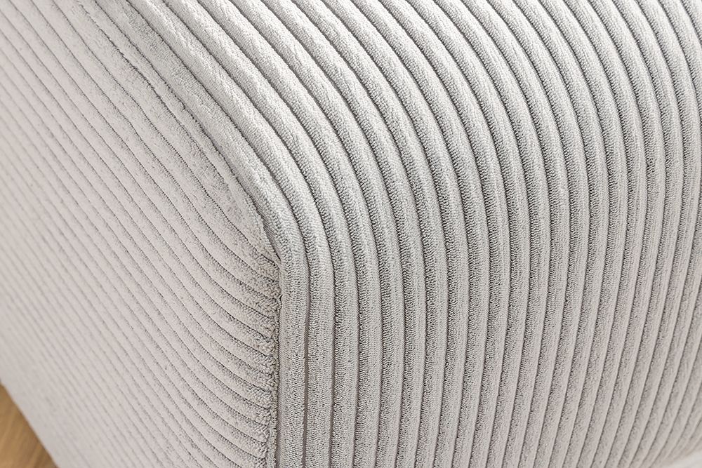 Moderner Hocker ELEGANCIA 110cm champagner beige Cord Fußhocker Sitzhocker