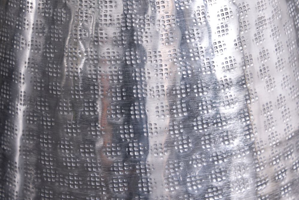 Elegante Vase ORIENT 50cm silber im Grid Hammerschlag Design
