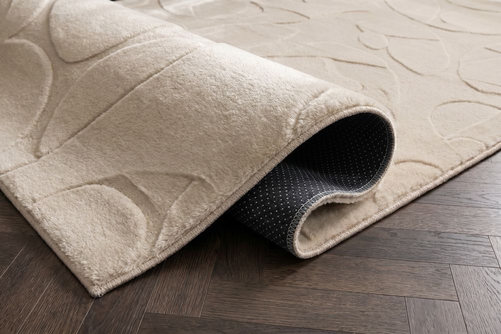 3D Hochflor Teppich LUNA 300x230cm beige Hoch-Tief-Effekt Indoor-Teppich