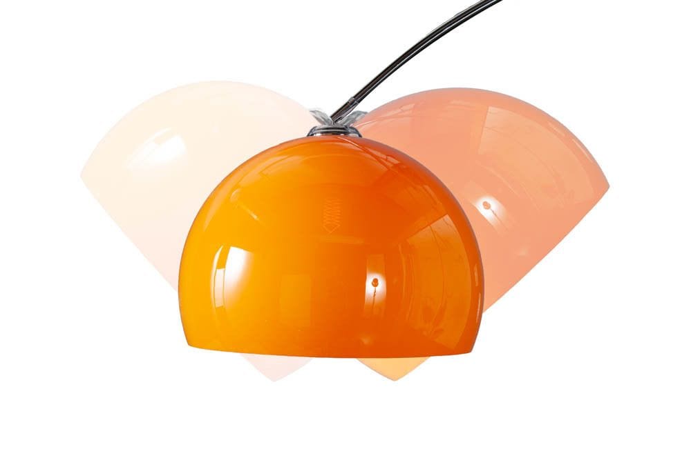 Ausziehbare Bogenlampe LOUNGE DEAL 175-205cm orange Marmorfuß Stehlampe
